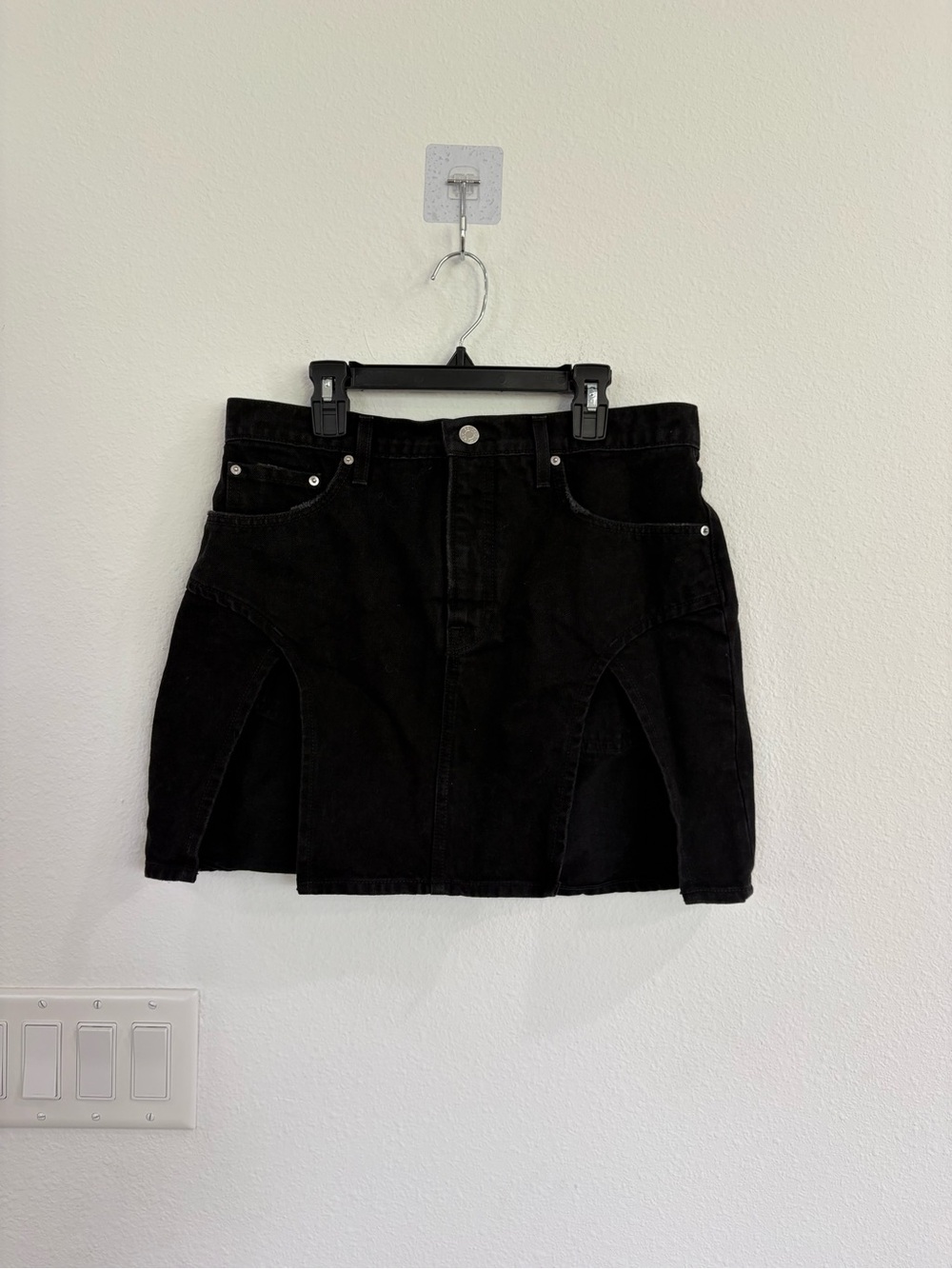 GRLFRND Black Jasmine Denim Miniskirt